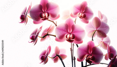 pink flowers orchid on a white background 
