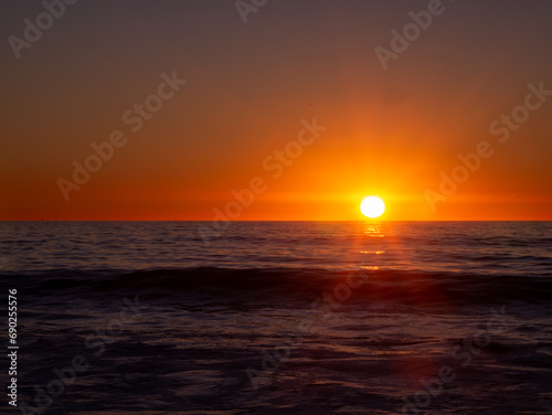 Fototapeta Naklejka Na Ścianę i Meble -  Beautiful Sunset Over the Pacific Ocean, Scenic Beach in California 10