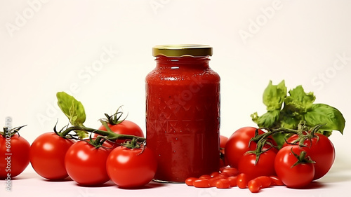 Tomato sauce is made from good tomatoes. It has a delicious, rich flavor and contains lycopene, which is an antioxidant and anti-cancer. Ideas for good health, hygiene, and cancer prevention.
