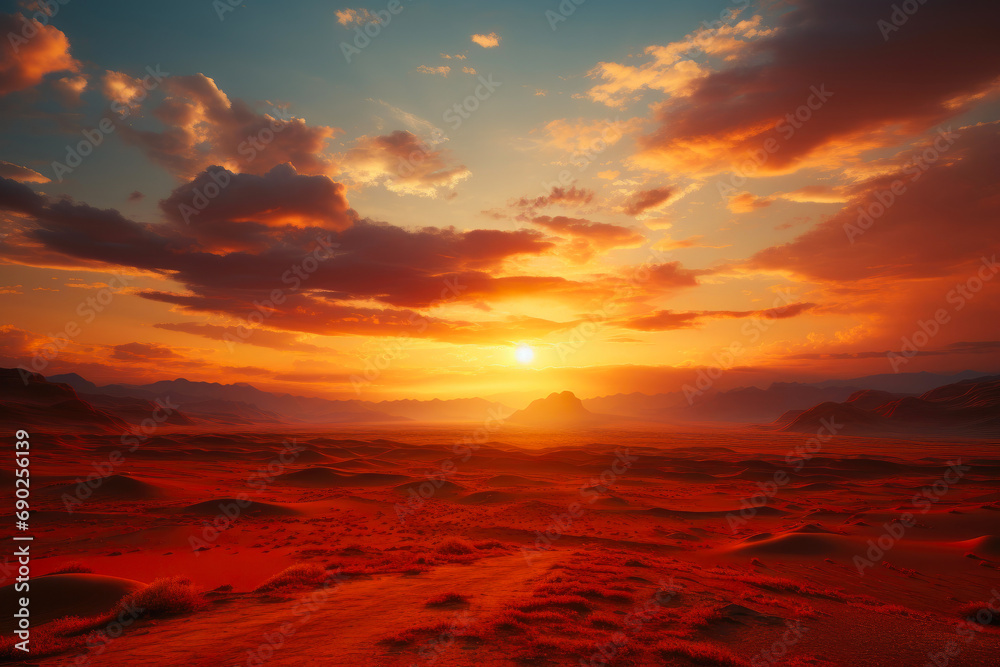 Dramatic Desert Sunset from Above