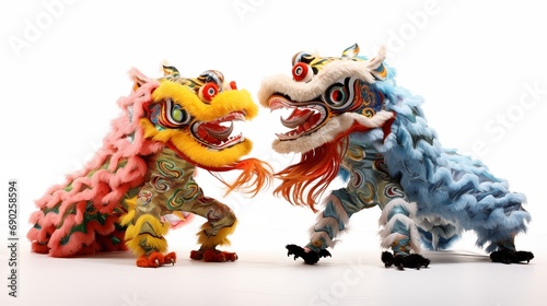 Lion Festival, a jubilant event filled with colorful parades, lively lion dances, cultural performances, and enthusiastic celebrations symbolizing joy, prosperity, and unity.
 photo