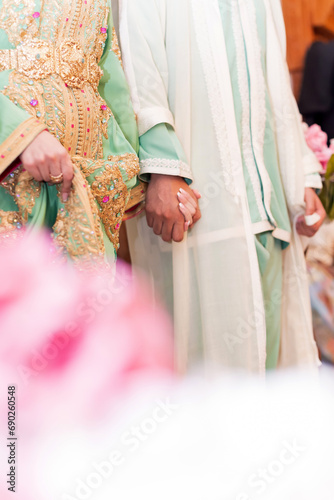 Algerian wedding .An Algerian bride and groom dressed in traditional clothes