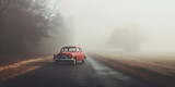 car driving in fog ,Desktop Wallpapers ,Car On Green Backdrop ,Tunned Car photorealistic background wallpaper illustration ,Fog on the ground at dusk
generative ai

