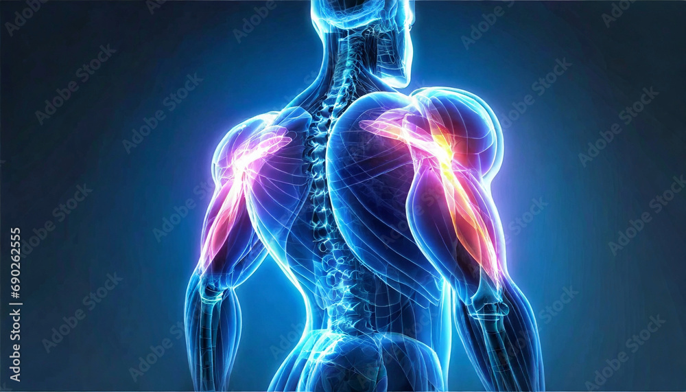 X-Ray Insight Visualizes the triceps brachii in Detail, Pain Points Exposing X-Ray Insight to Triceps Brachii Discomfort. Generative AI X-Ray Insight Visualizes the triceps brachii in Detail, Pain Points Exposing X-Ray Insight to Triceps Brachii Discomfort. Generative AI