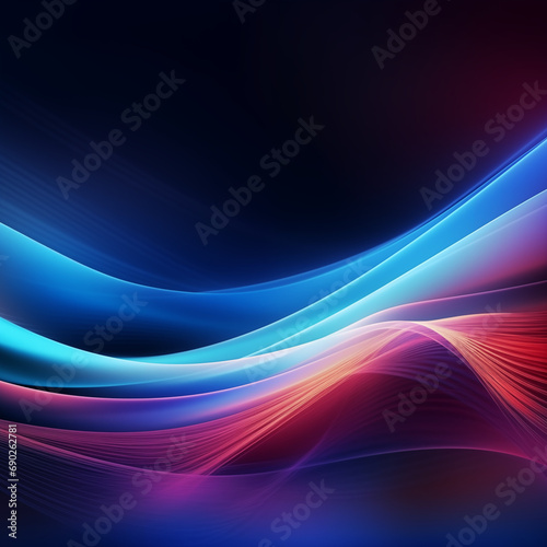 Abstract blue and purple wave business corporate concept design banner. Generative AI