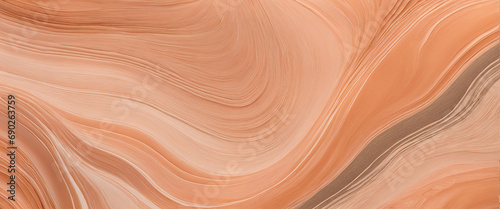 Abstract wallpaper capturing freeform shapes and textures in earth tones, dominantly featuring Pantone 13-1023 Peach Fuzz