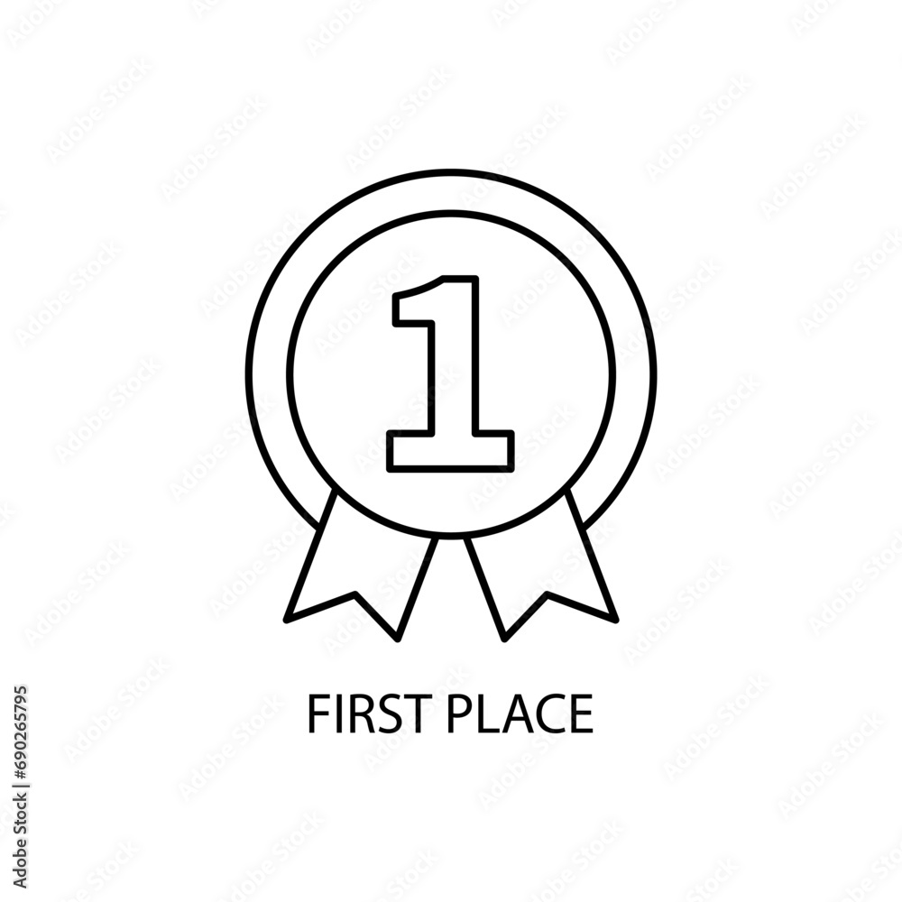 first place concept line icon. Simple element illustration. first place concept outline symbol design.