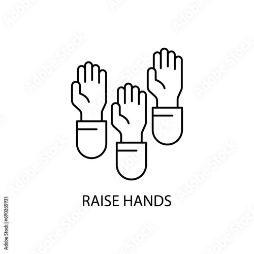 raise hands concept line icon. Simple element illustration. raise hands concept outline symbol design.