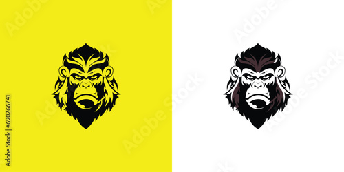 Creative head gorilla icon design template with modern style| premium vector