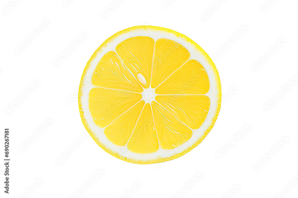 Juicy half of a lemon isolated on a Transparent background. Generative AI