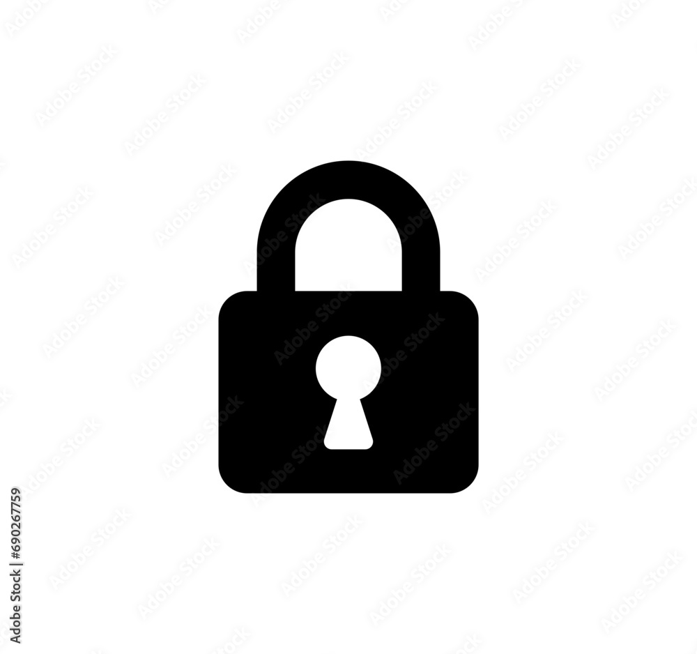 Lock icon. Vector padlock icon, simple illustration. Lock icon. Vector padlock icon, simple illustration.