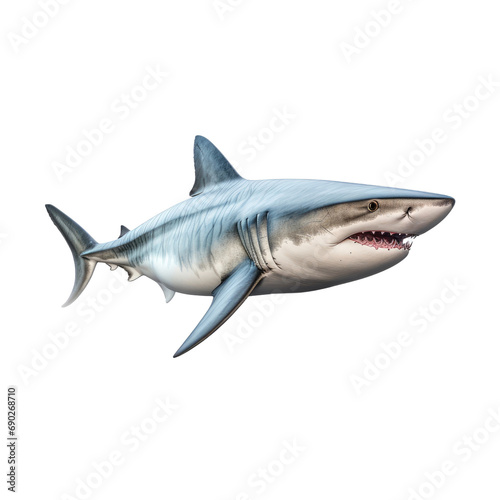 Shark isolated on white or transparent background