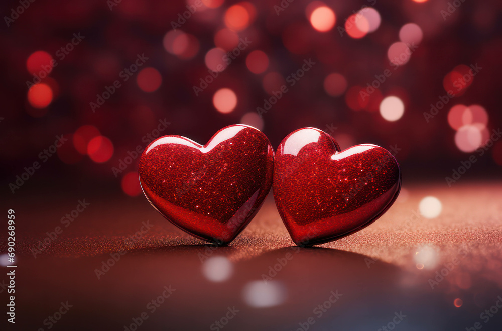 Shape red romantic love heart valentine decor background background romance symbol holiday celebration bokeh