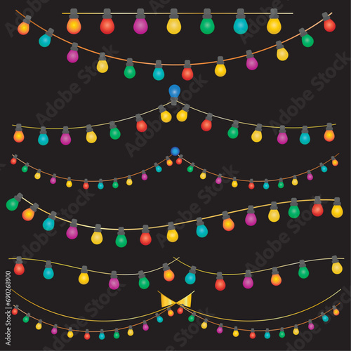 Set of decorative lights for parties and gatherings