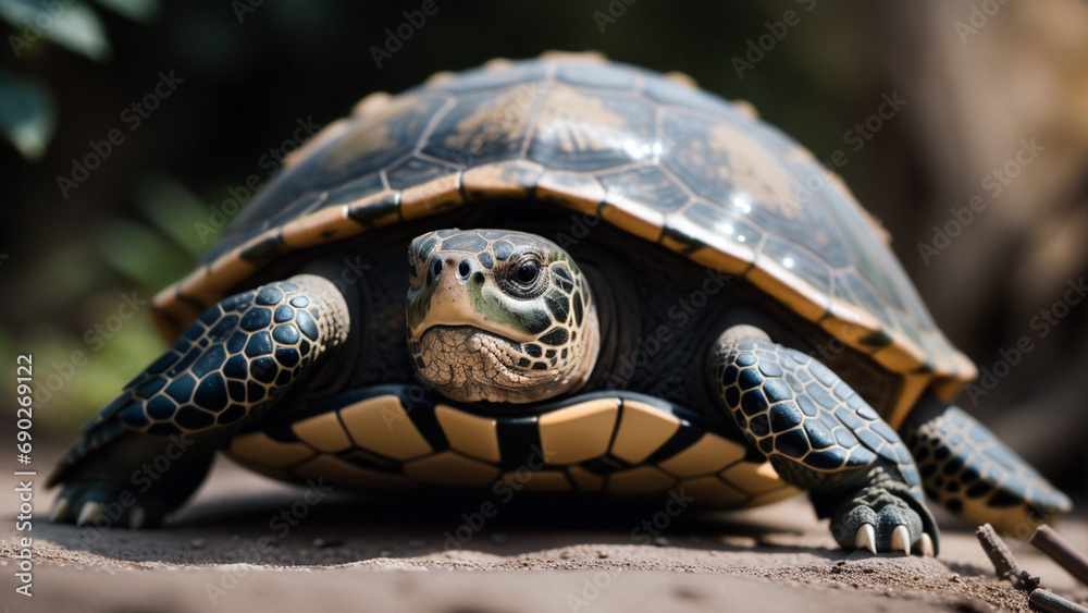 Obraz premium a turtle that is sitting on the ground