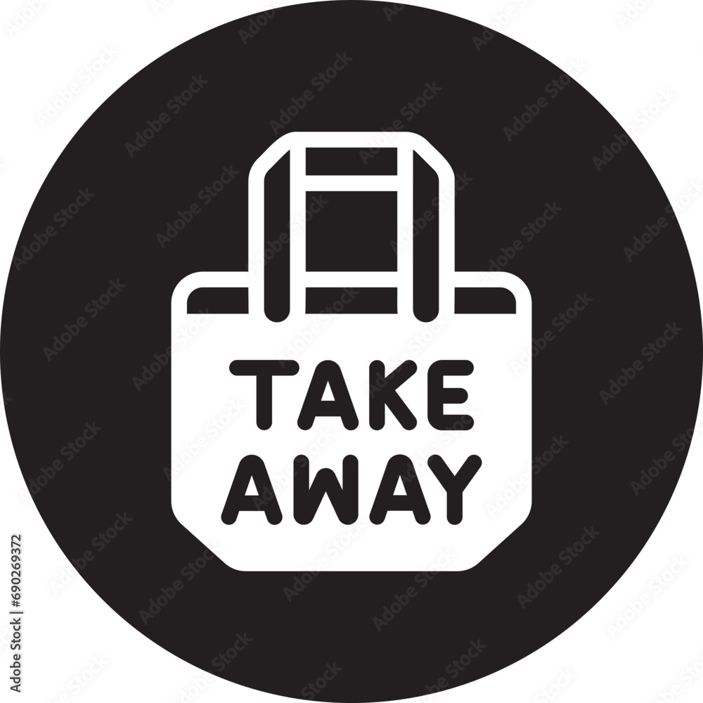 take away glyph icon