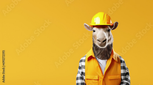 Constructive Critters: Animals in Construction Worker Outfits for Engaging Advertisements