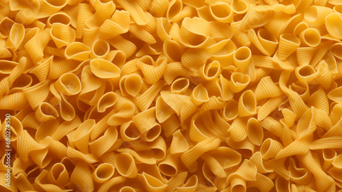 Uncooked dry pasta. Food background. Close up