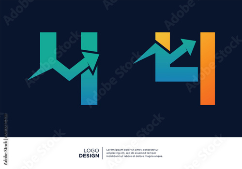 Free Download Number 4 financial diagram logo design. - GFXLoad