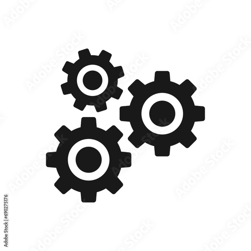 Settings icon vector. Cogwheel gear mechanism vector icon.