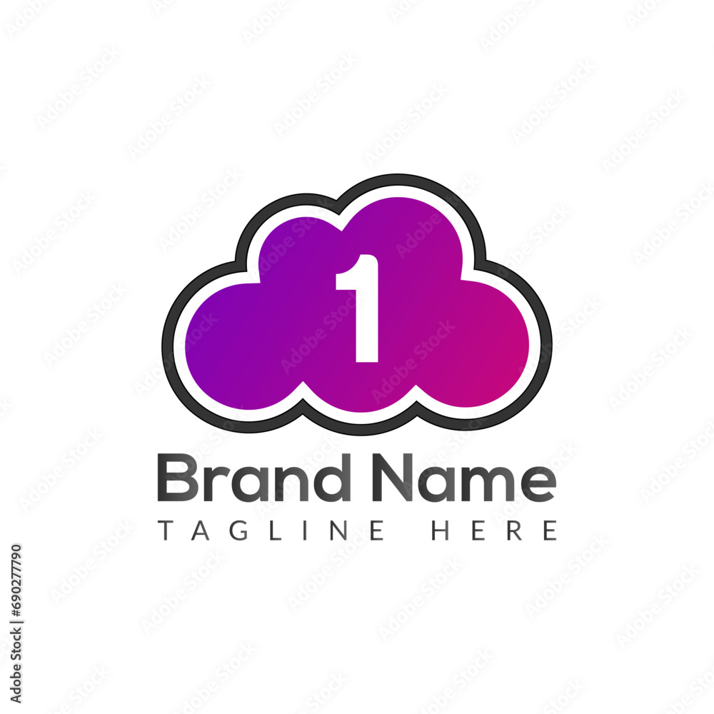 Abstract 1 letter modern initial logo design Abstract 1 letter modern initial logo design
