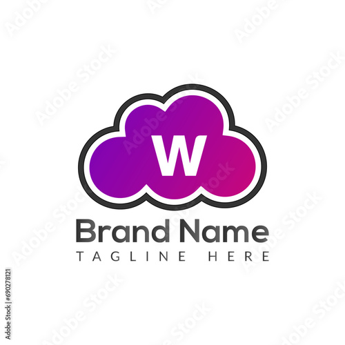 Abstract W letter modern initial lettermarks logo design 
