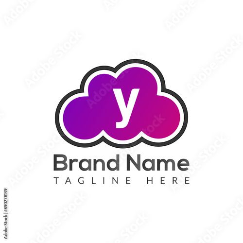 Abstract Y letter modern initial lettermarks logo design 