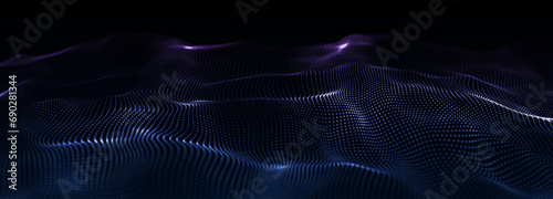 Network points and connection lines. Technology background. Science background. 3D rendering.
