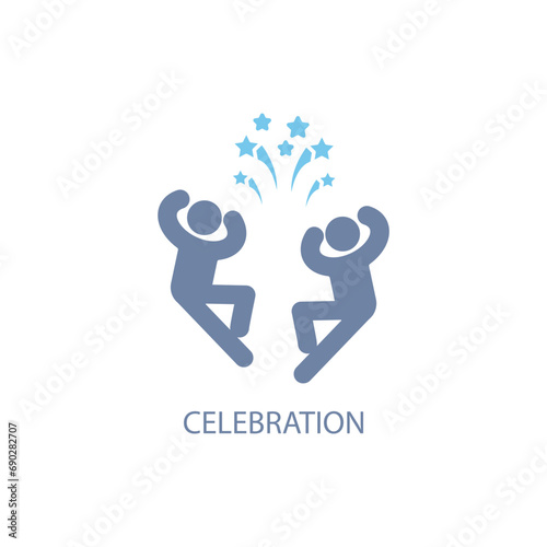 Celebration line concept line icon. Simple element illustration. Celebration line concept outline symbol design.