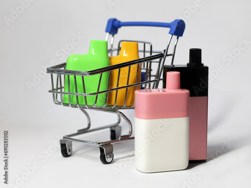 Electronic cigarette and shopping cart, cigarette business