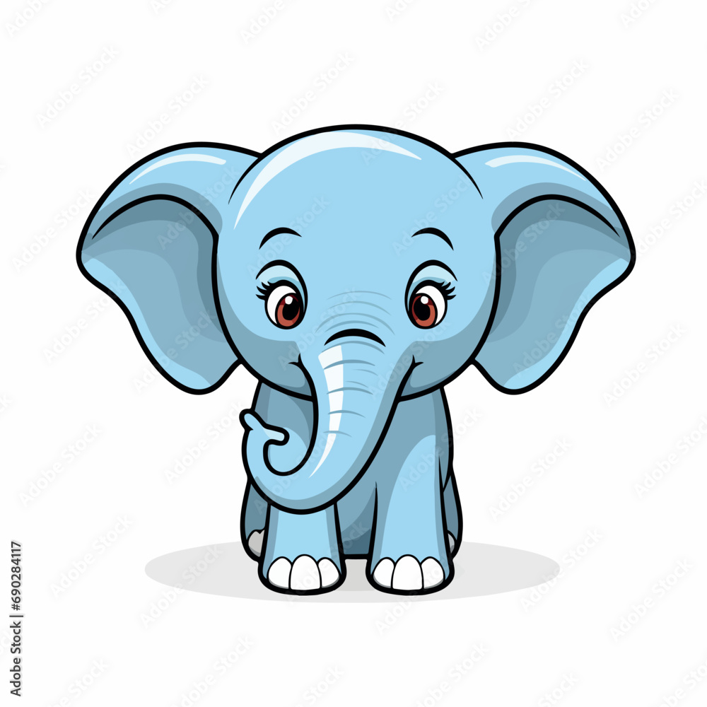 elephant logo flat vector illustration. elephant logo hand drawing isolated vector illustration
