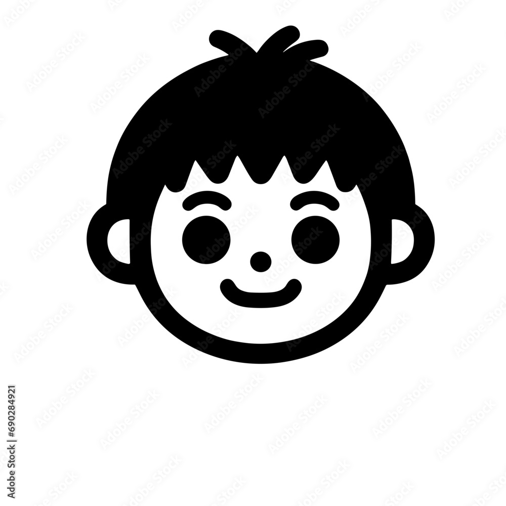Fototapeta premium logotype of a kid, black and white, isolated