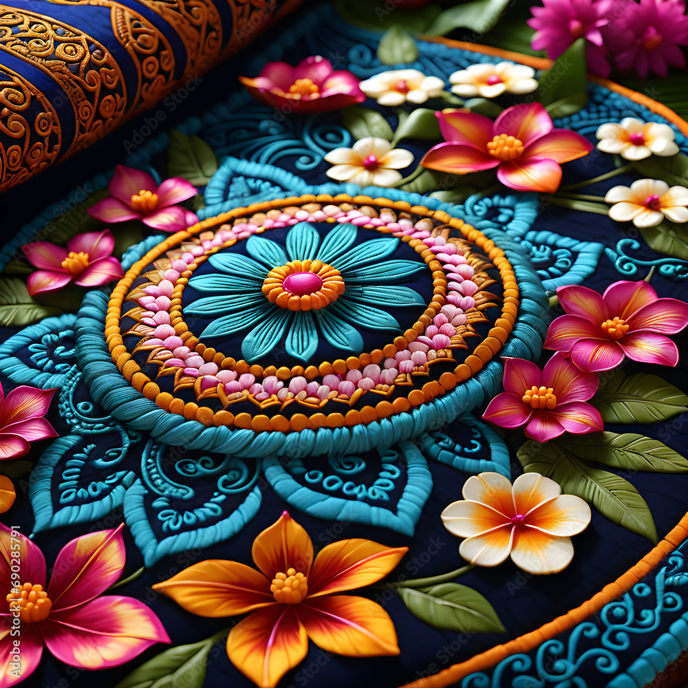 Batik Bliss: Exploring the Rich Tapestry of Indonesian Batik Fabric Art. generative AI