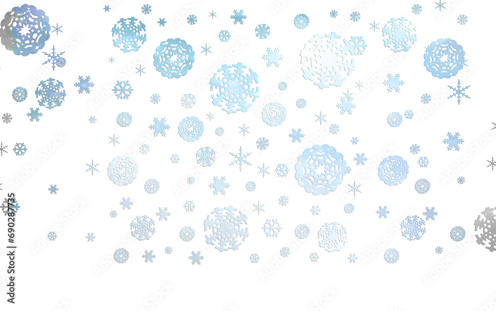 Falling snow isolated over transparent background 