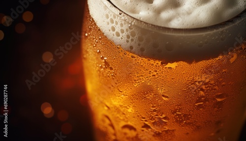 A Close-Up of a Glass of Beer