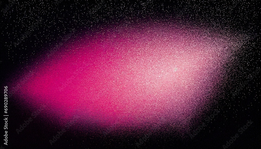 Obraz premium Abstract pink color oval spot grainy dotted gradient isolated on black. Minimalistic fading background.