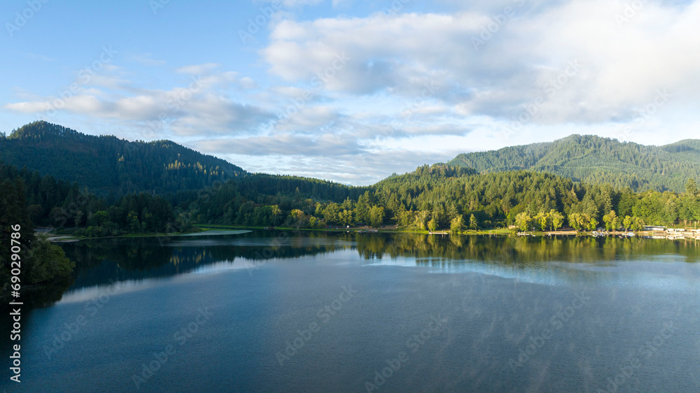 lake in the mountains in autumn