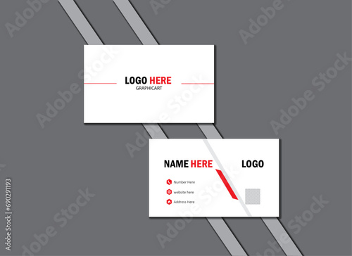 Modern and double sided business card design,Clean and clear business card template
