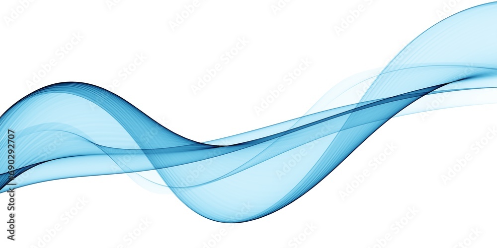 Blue abstract wave. Magic line design. Flow curve motion element. Neon gradient wavy illustration Blue abstract wave. Magic line design. Flow curve motion element. Neon gradient wavy illustration