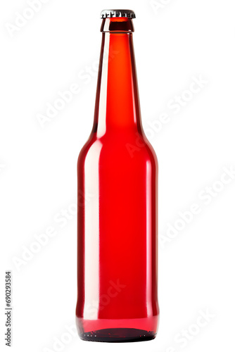red glass bottle drink beverage isolated on transparent background