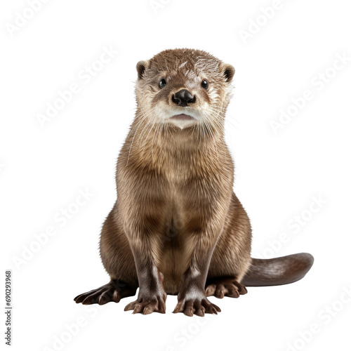 Otter isolated on white or transparent background