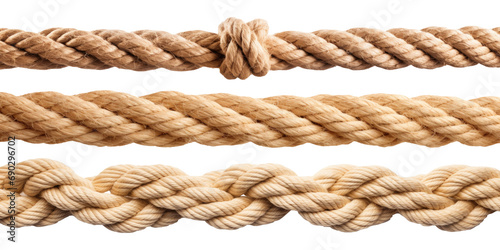 Set of ropes isolated on transparent background.