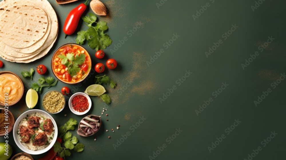 products on a dark background photo from above products on a dark background photo from above