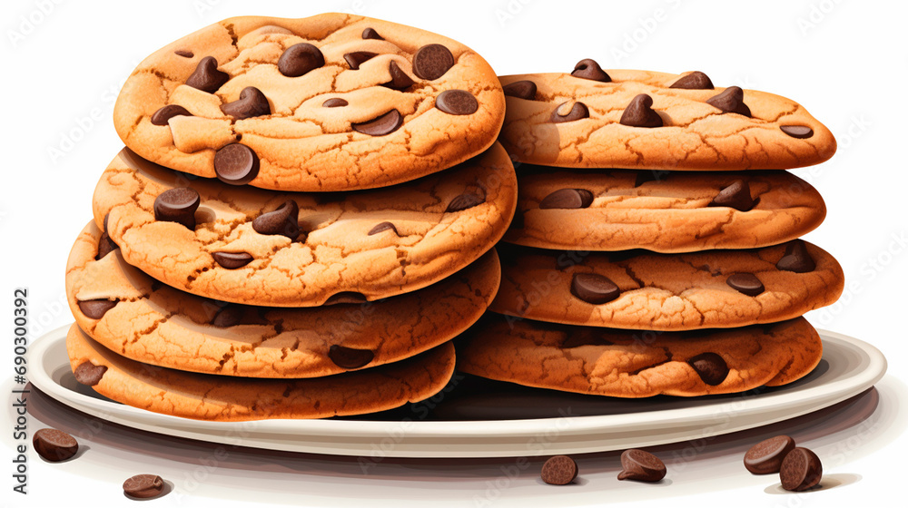 Cookies with chocolate chips. Selective focus. Cookies with chocolate chips. Selective focus.