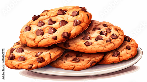 Cookies with chocolate chips. Selective focus.