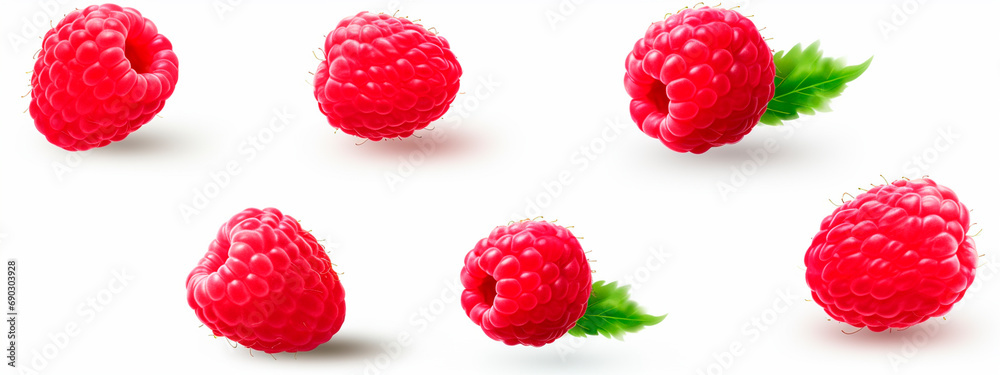 raspberries I isolate on a white background. Selective focus. raspberries I isolate on a white background. Selective focus.