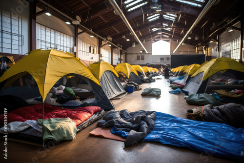 Inside View Of Shelter Providing Refuge For The Homeless