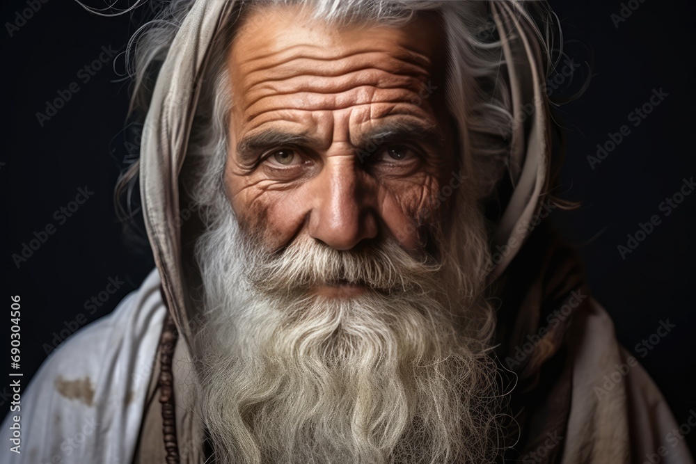 Portrait Of An Old Wise Man With White Beard Portrait Of An Old Wise Man With White Beard