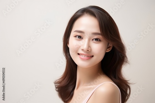 Portrait Of Beauty Asian Woman With Perfect Healthy Glow Skin