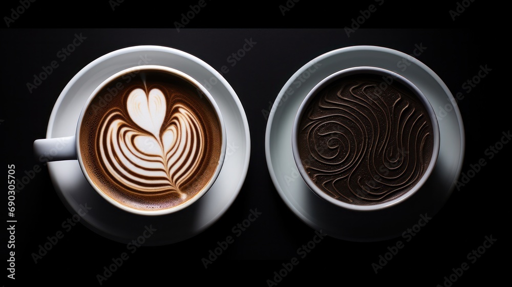 Cappuccino coffee stands on the table, making cappuccino Cappuccino coffee stands on the table, making cappuccino